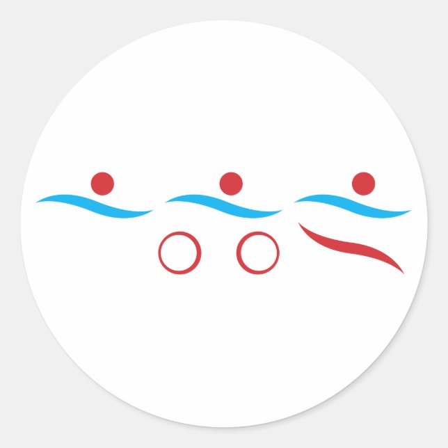 Sticker Rond Logo du cool de triathlon (Devant)