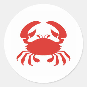 Sticker Rond Logo du crabe rouge
