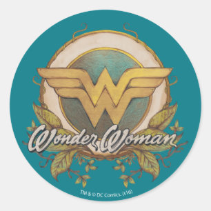 Sticker Rond Logo du croquis de Wonder Woman