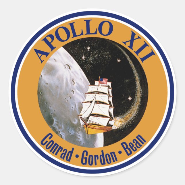 Sticker Rond Logo du patch de mission Apollo 12 (Devant)