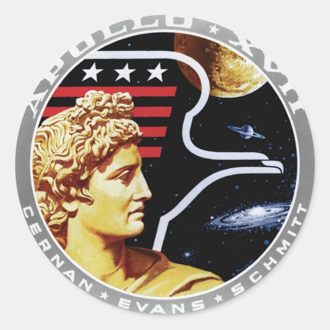 Sticker Rond Logo du patch de mission NASA Apollo 17 (Devant)