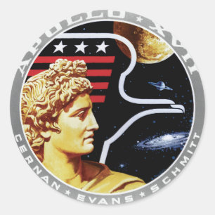 Sticker Rond Logo du patch de mission NASA Apollo 17