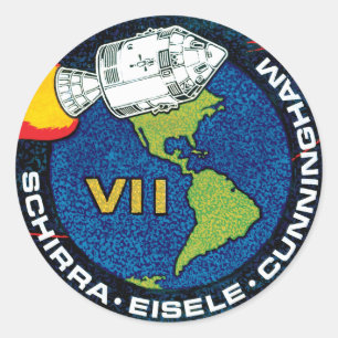 Sticker Rond Logo du patch de mission NASA Apollo 7