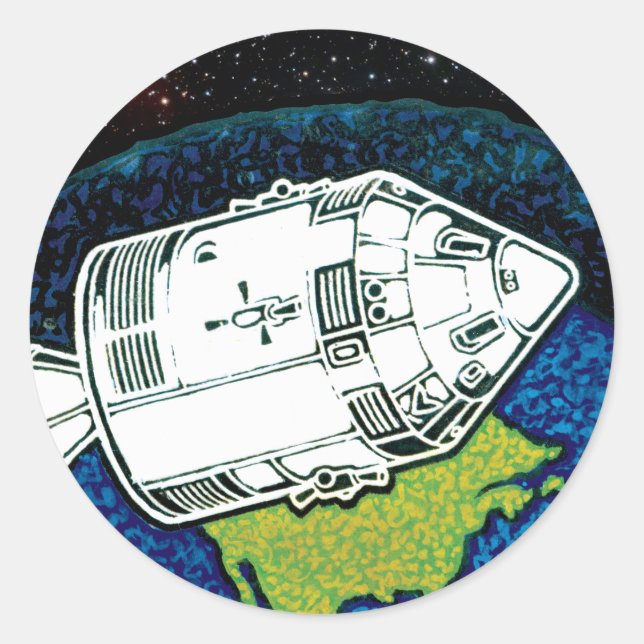 Sticker Rond Logo du patch de mission NASA Apollo 7 (Devant)