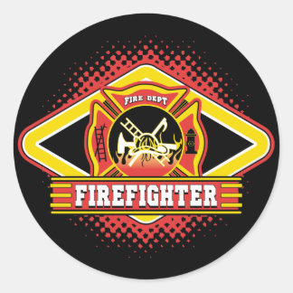 Sticker Rond Logo du pompier