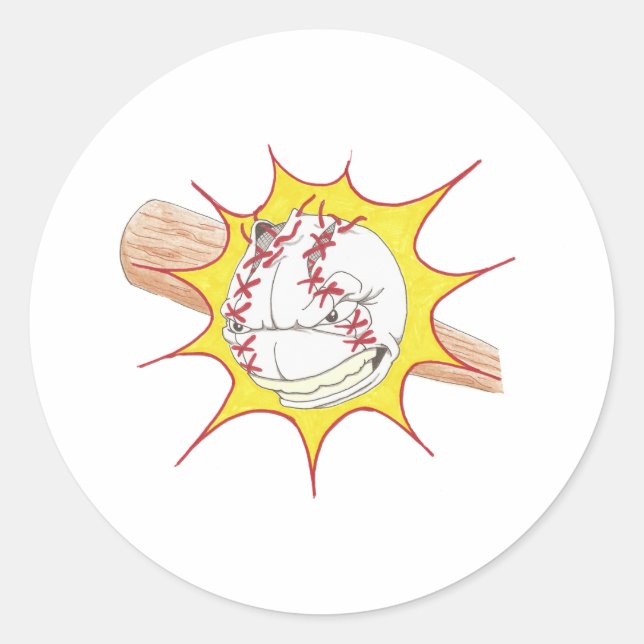 Sticker Rond Logo du softball (Devant)