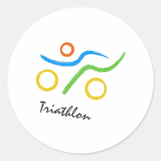 Sticker Rond Logo du triathlon (Devant)