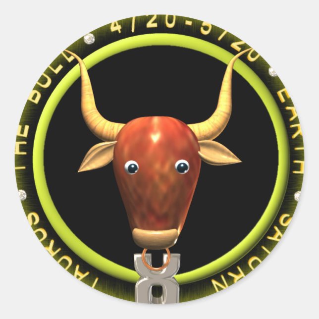 Sticker Rond Logo du zodiaque Valxart Taurus (Devant)