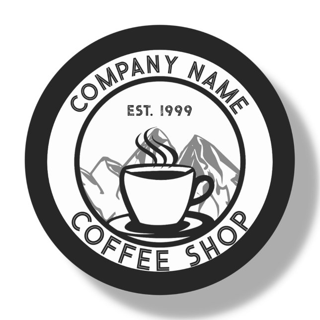 Sticker Rond Logo d'une boutique de café personnalisée (Créateur téléchargé)