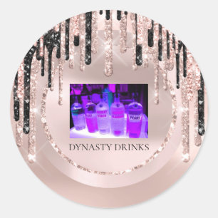 Sticker Rond Logo Dynasty Drinks Événement Lux Drivers Rose Par
