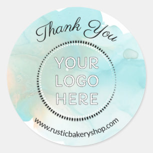 Sticker Rond Logo élégant et mignon de boulangerie rustique mer