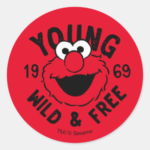 Sticker Rond Logo Elmo Skate - Young, Wild & Free 1969