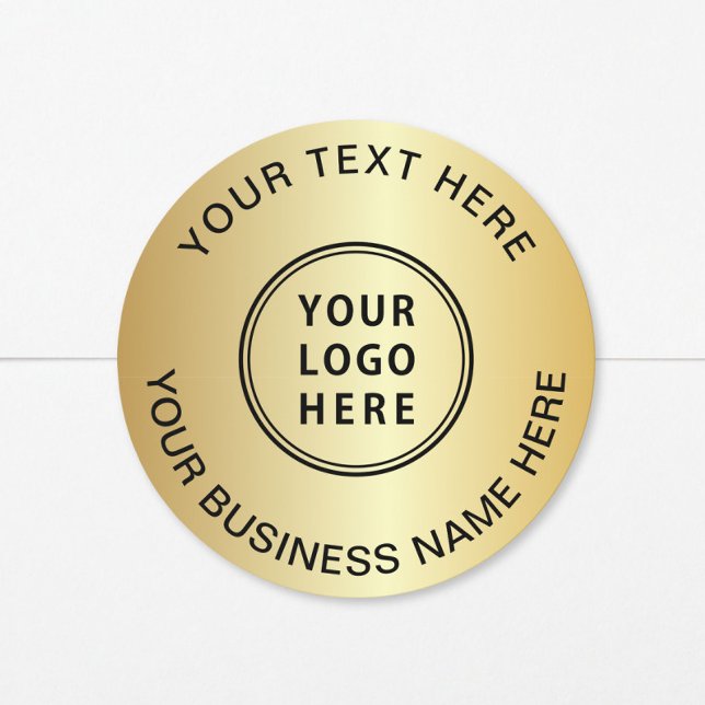 Sticker Rond Logo Entreprise Or (Créateur téléchargé)