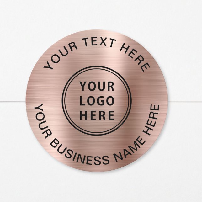 Sticker Rond Logo Entreprise Rose Gold (Créateur téléchargé)