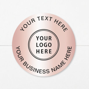 Sticker Rond Logo Entreprise Rose Gold