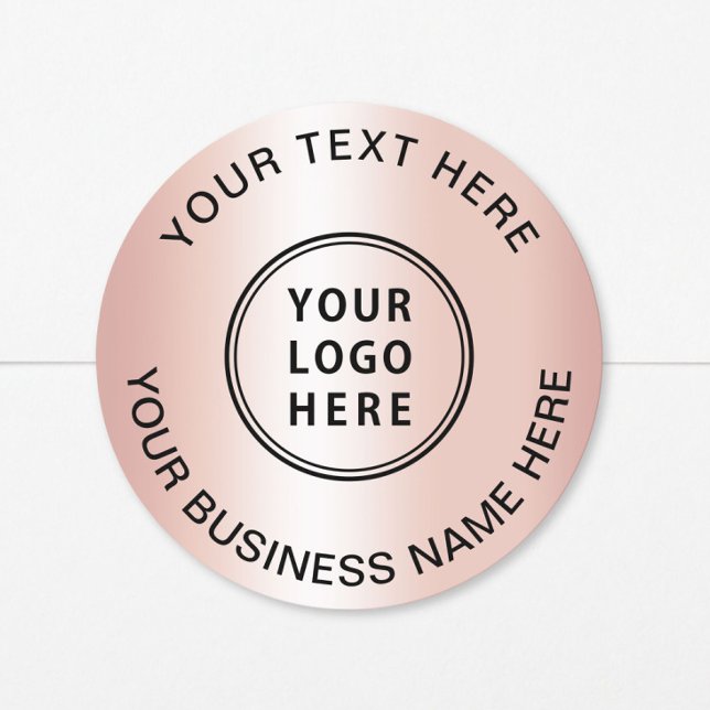 Sticker Rond Logo Entreprise Rose Gold (Créateur téléchargé)