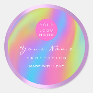 Sticker Rond Logo Eyelash Maquillage SPA Holographe Corps Cosmé