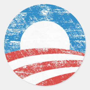 Sticker Rond Logo fané d'Obama