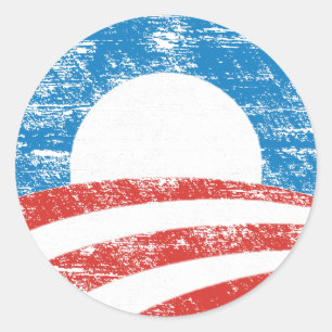 Sticker Rond Logo fané d'Obama