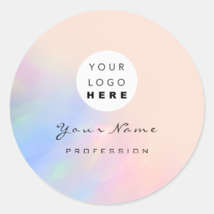 Sticker Rond Logo Faux Cils Maquillage Cheveux Ongles Holograph