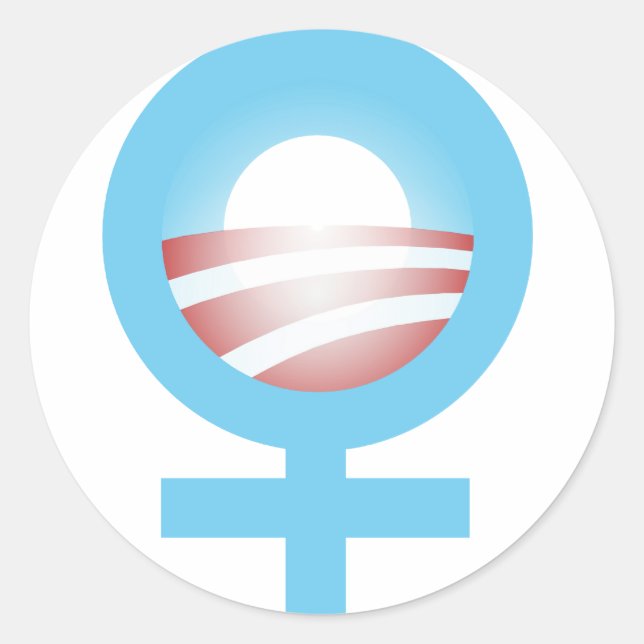 Sticker Rond Logo Femmes pour Obama (Devant)