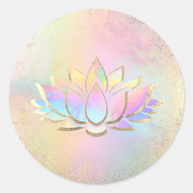 Sticker Rond logo fleur de lotus pastel (Devant)
