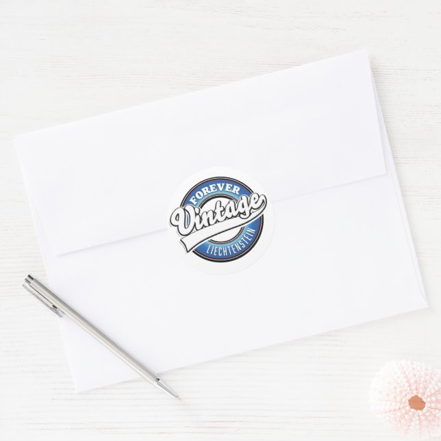 Sticker Rond logo forever vintage liechtenstein (Enveloppe)