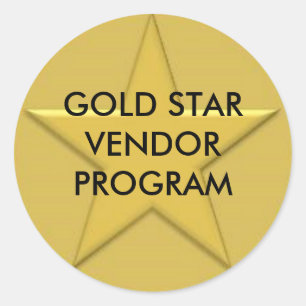 Sticker Rond Logo Gold Star, PROGRAMME DE VENDEUR OR STAR