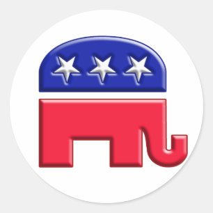 Sticker Rond Logo GOP Elephant