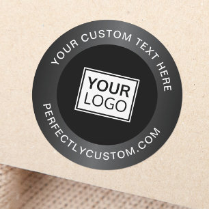 Sticker Rond Logo gris satin dégradé frontière affaires merci