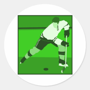 Sticker Rond Logo - hockey sur glace vert