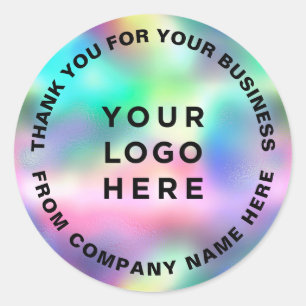 Sticker Rond Logo Holographique du Merci d'affaires