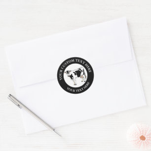 Sticker Rond Logo Icône Vache Laitière Personnalisé 1.5