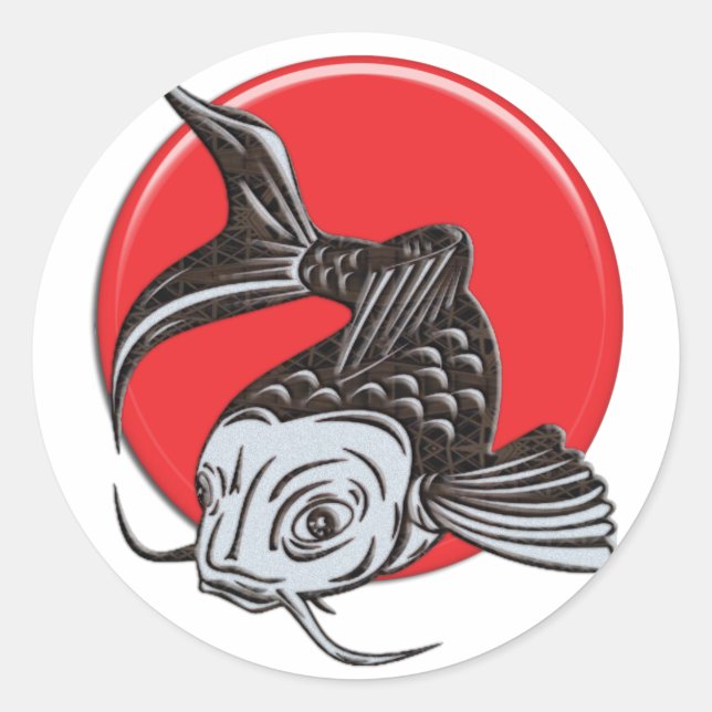 Sticker Rond Logo japonais Koi (Devant)