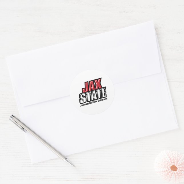 Sticker Rond Logo JAX STATE de Jacksonville State University (Enveloppe)