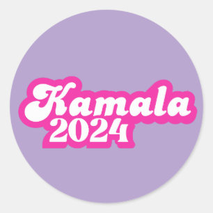 Sticker Rond Logo Kamala Harris girly Pink 2024