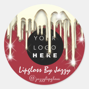 Sticker Rond Logo maquillage Gold Drivers Emballage Red Ruby