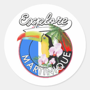 Sticker Rond Logo Martinique Travel
