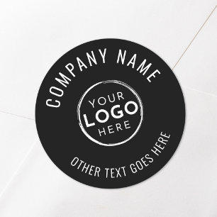 Sticker Rond Logo minimaliste noir et blanc d'entreprise