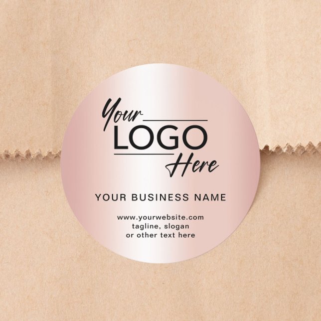 Sticker Rond Logo Moderne pour Entreprise Rose Gold (Créateur téléchargé)