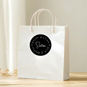 Sticker Rond Logo moderne salon de coiffure d'affaires personna