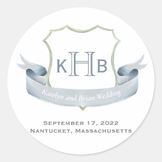 Sticker Rond Logo Monogram Crest mariage