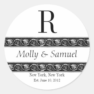 Sticker Rond Logo Monogramme Nom de l'organisation Date Étiquet