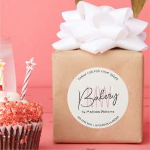 Sticker Rond Logo Monogramme personnalisé de la boulangerie