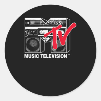 Sticker Rond Logo MTV Boombox Rouge