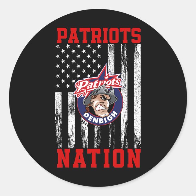 Sticker Rond Logo Nation De Denbigh Patriots (Devant)