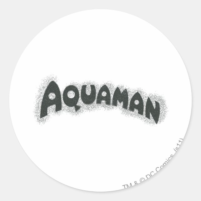 Sticker Rond Logo noir Aquaman Grunge (Devant)