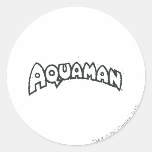 Sticker Rond Logo noir Aquaman Grunge 2