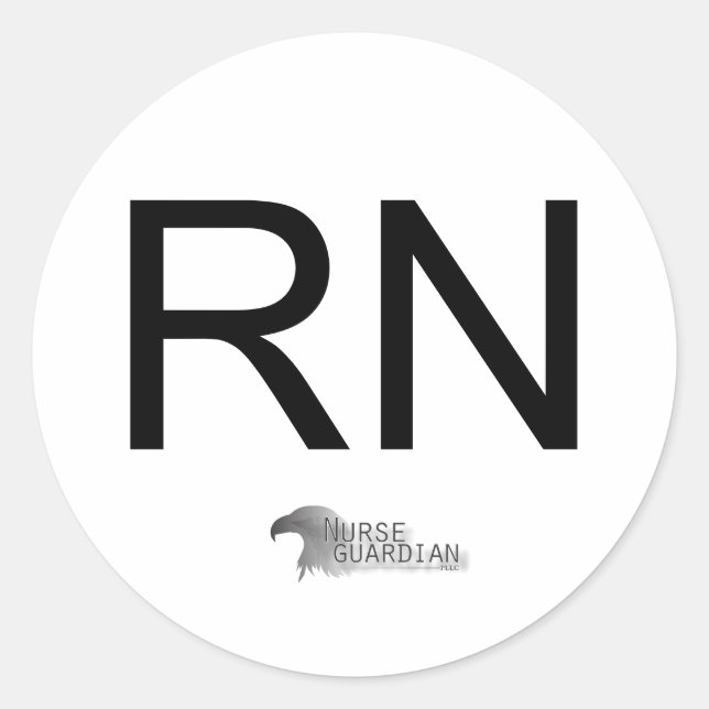 Sticker Rond Logo Nurseguardianlogo, RN (Devant)