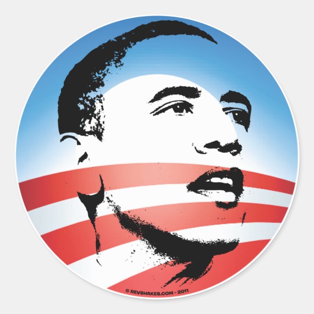 Sticker Rond Logo Obama - Plain (Devant)